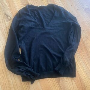 Sezane Black V-Neck Women's Sweater